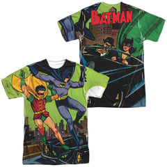 Batman Comics Getaway (Front/Back Print) Men's Regular Fit Polyester Short-Sleeve T-Shirt