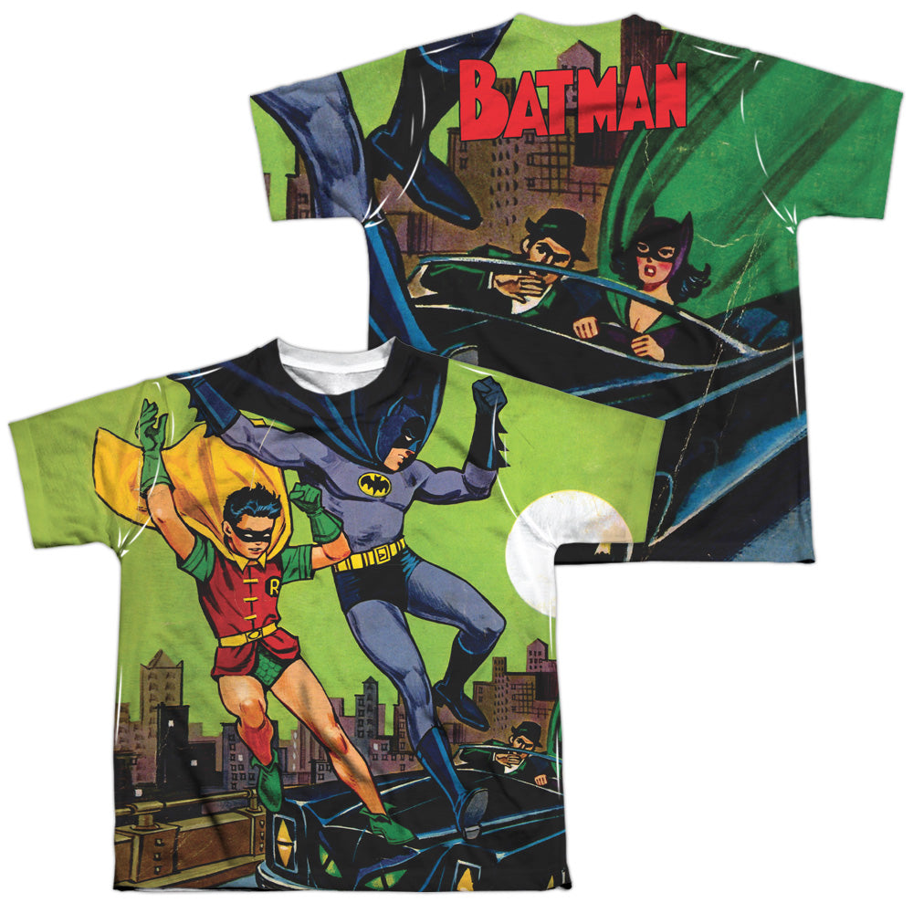 Batman Comics Getaway (Front/Back Print) Youth Regular Fit Poly Short-Sleeve T-Shirt