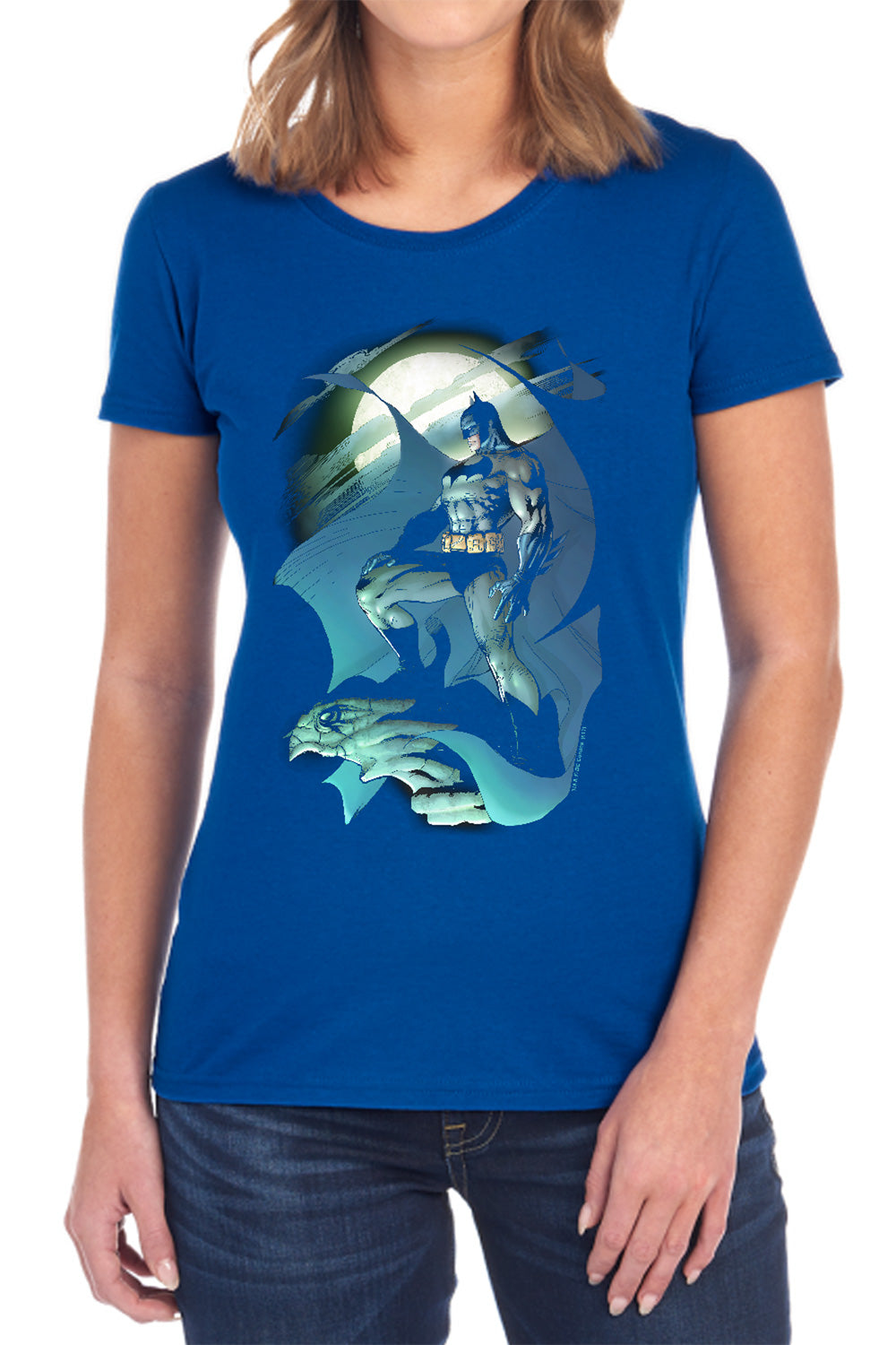 Batman Comics Glow Of The Moon Women's 18/1 Cotton Short-Sleeve T-Shirt