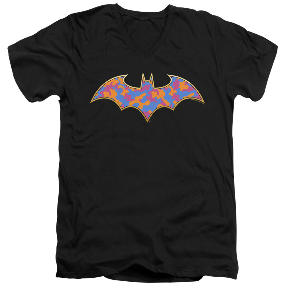 Batman Comics Gold Camo Men's 30/1 Cotton Slim V-Neck T-Shirt