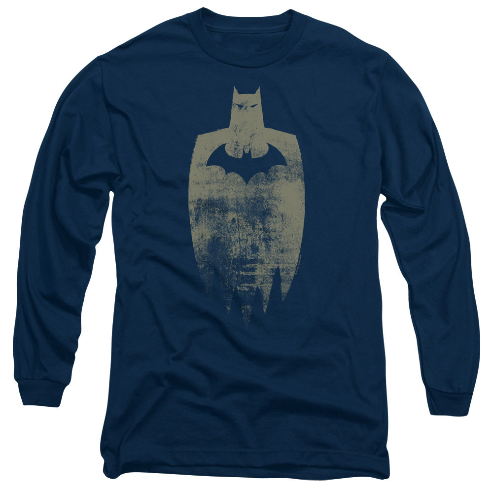 Batman Comics Gold Silhouette Men's 18/1 Cotton Long-Sleeve T-Shirt