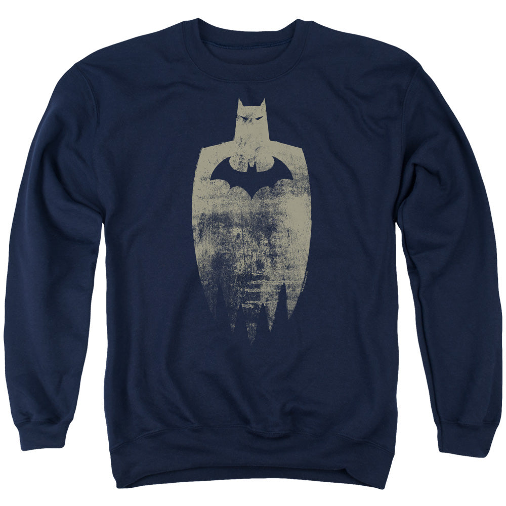 Batman Comics Gold Silhouette Men's Crewneck 50 50 Poly Long-Sleeve T-Shirt