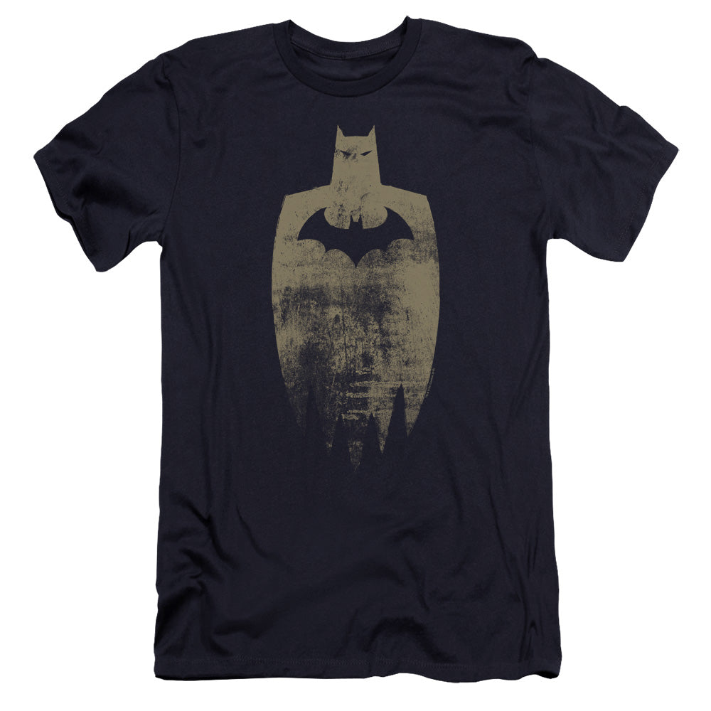 Batman Comics Gold Silhouette Men's Ultra-Soft 30/1 Cotton Slim Short-Sleeve T-Shirt
