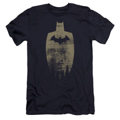 Batman Comics Gold Silhouette Men's Ultra-Soft 30/1 Cotton Slim Short-Sleeve T-Shirt