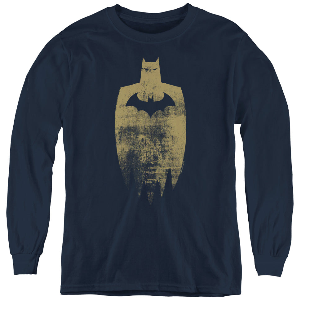 Batman Comics Gold Silhouette Youth Long-Sleeve T-Shirt