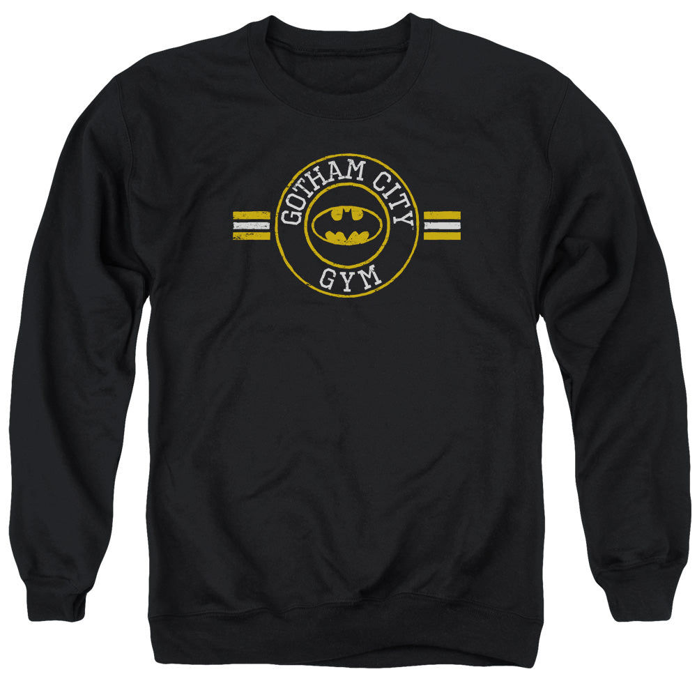 Batman Comics Gotham City Gym Men's Crewneck 50 50 Poly Long-Sleeve T-Shirt