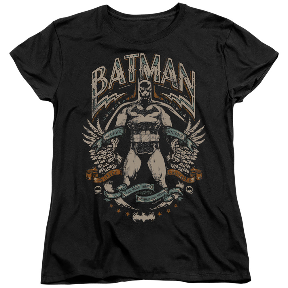 Batman Comics Gotham Hero On Black Women's 18/1 Cotton Short-Sleeve T-Shirt