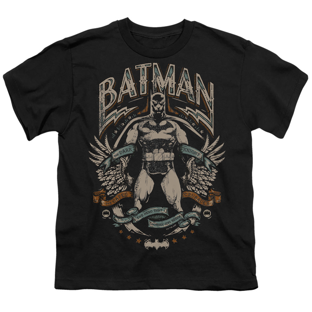Batman Comics Gotham Hero On Black Youth 18/1 100% Cotton Short-Sleeve T-Shirt