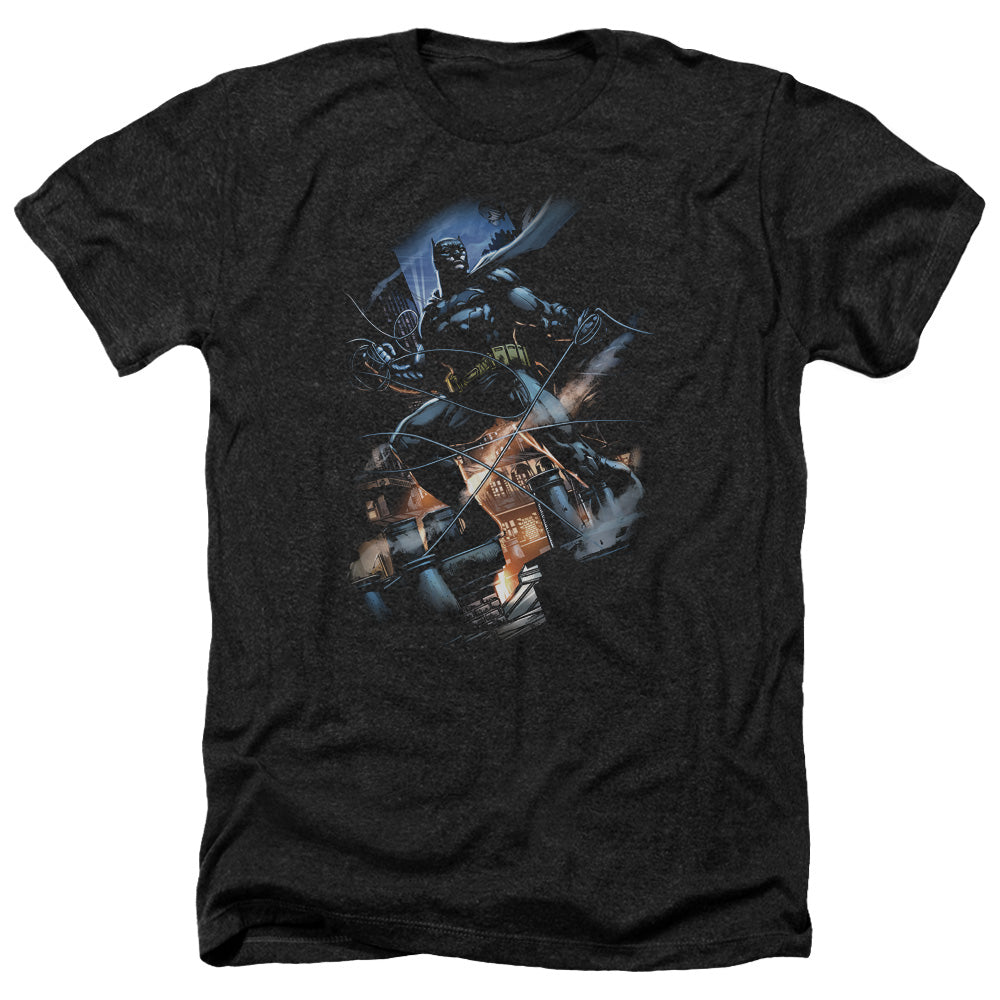 Batman Comics Gotham Knight Men's 30/1 Heather 60 40 Poly Short-Sleeve T-Shirt