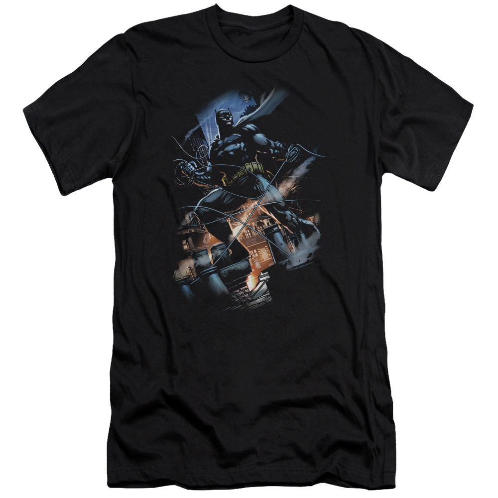 Batman Comics Gotham Knight Men's Ultra-Soft 30/1 Cotton Slim Short-Sleeve T-Shirt