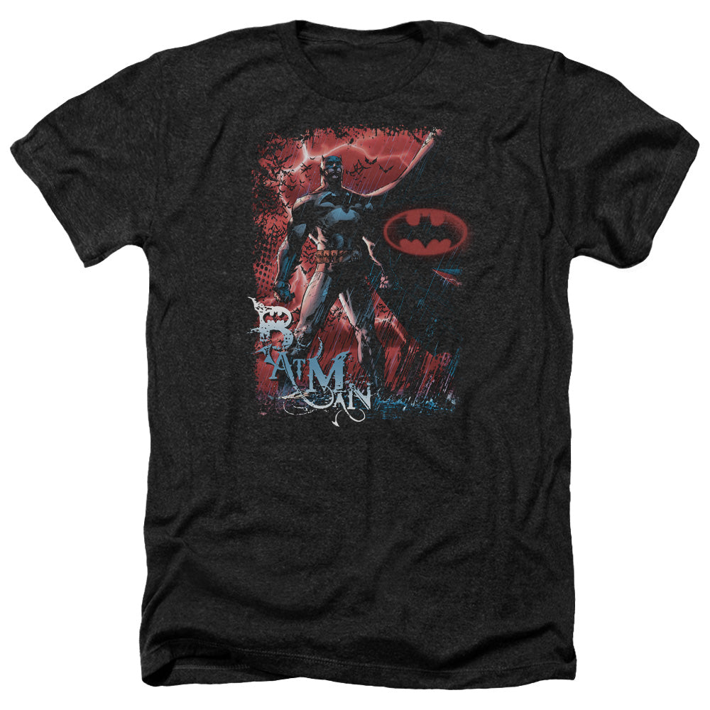 Batman Comics Gotham Reign Men's 30/1 Heather 60 40 Poly Short-Sleeve T-Shirt