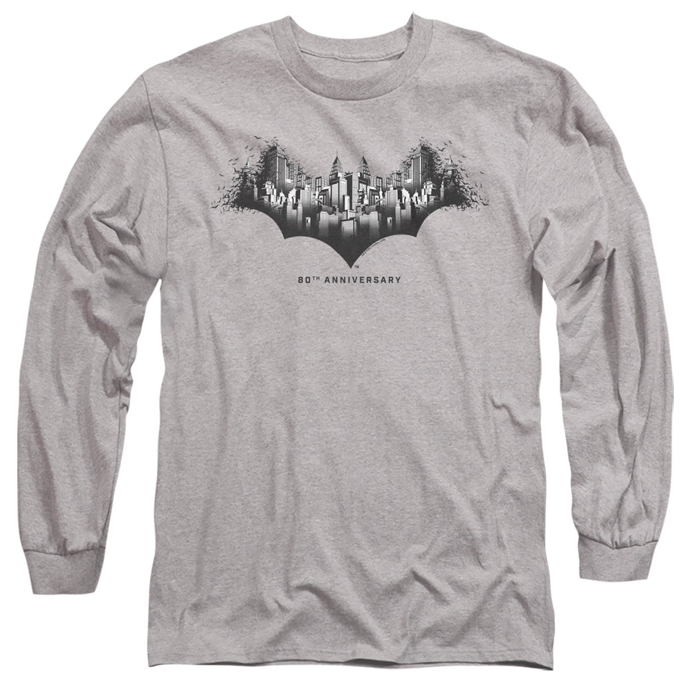 Batman Comics Gotham Shield Men's 18/1 Cotton Long-Sleeve T-Shirt