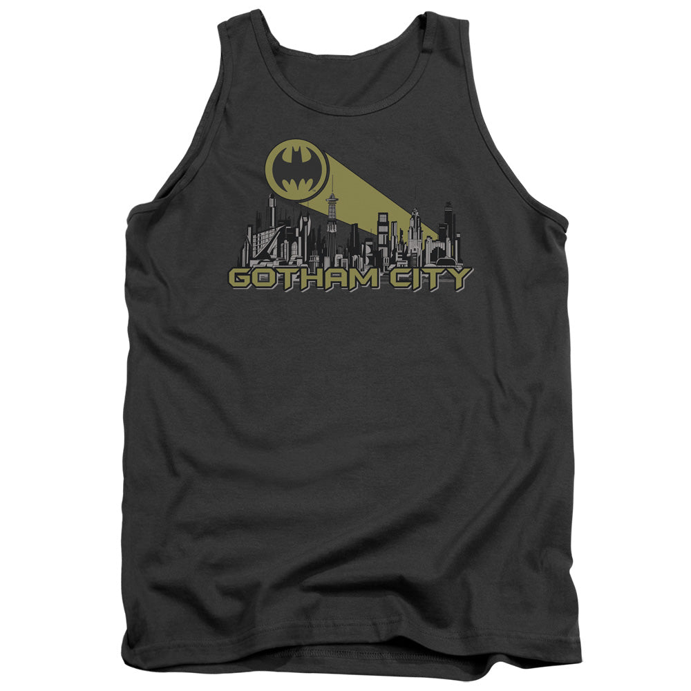 Batman Comics Gotham Skyline Men's 18/1 Cotton Tank Top