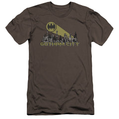 Batman Comics Gotham Skyline Men's Ultra-Soft 30/1 Cotton Slim Short-Sleeve T-Shirt