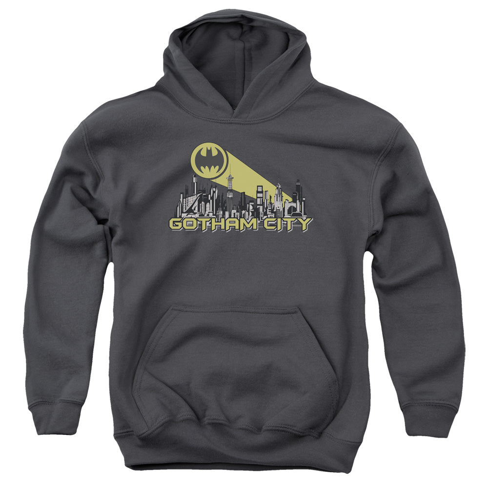 Batman Comics Gotham Skyline Youth Cotton Poly Pull-Over Hoodie
