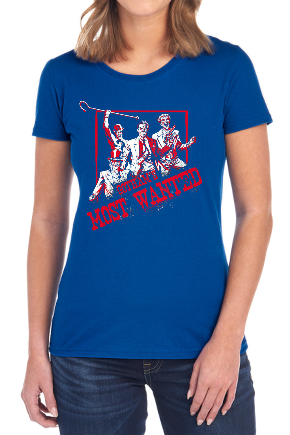 Batman Comics Gothams Most Wanted Women's 18/1 Cotton Short-Sleeve T-Shirt