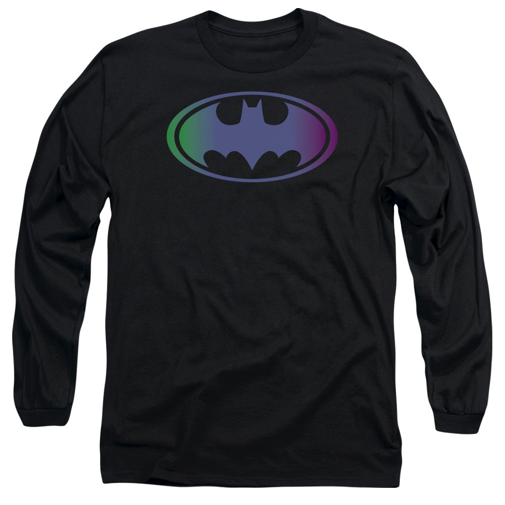 Batman Comics Gradient Bat Logo Men's 18/1 Cotton Long-Sleeve T-Shirt