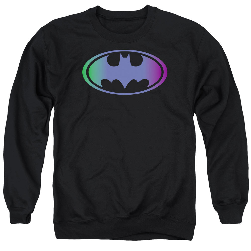 Batman Comics Gradient Bat Logo Men's Crewneck 50 50 Poly Long-Sleeve T-Shirt