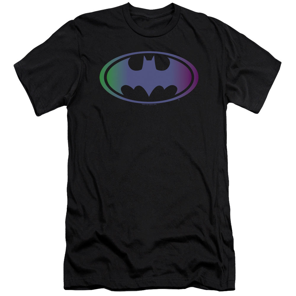 Batman Comics Gradient Bat Logo Men's Ultra-Soft 30/1 Cotton Slim Short-Sleeve T-Shirt