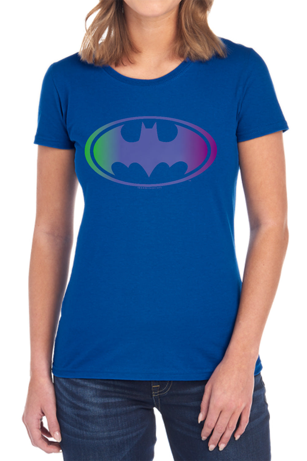 Batman Comics Gradient Bat Logo Women's 18/1 Cotton Short-Sleeve T-Shirt