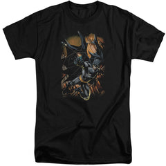 Batman Comics Grapple Fire Men's 18/1 Tall Cotton Short-Sleeve T-Shirt