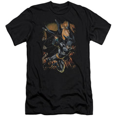 Batman Comics Grapple Fire Men's Ultra-Soft 30/1 Cotton Slim Short-Sleeve T-Shirt