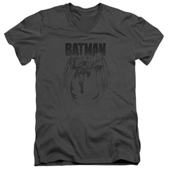 Batman Comics Grey Noise Men's 30/1 Cotton Slim V-Neck T-Shirt