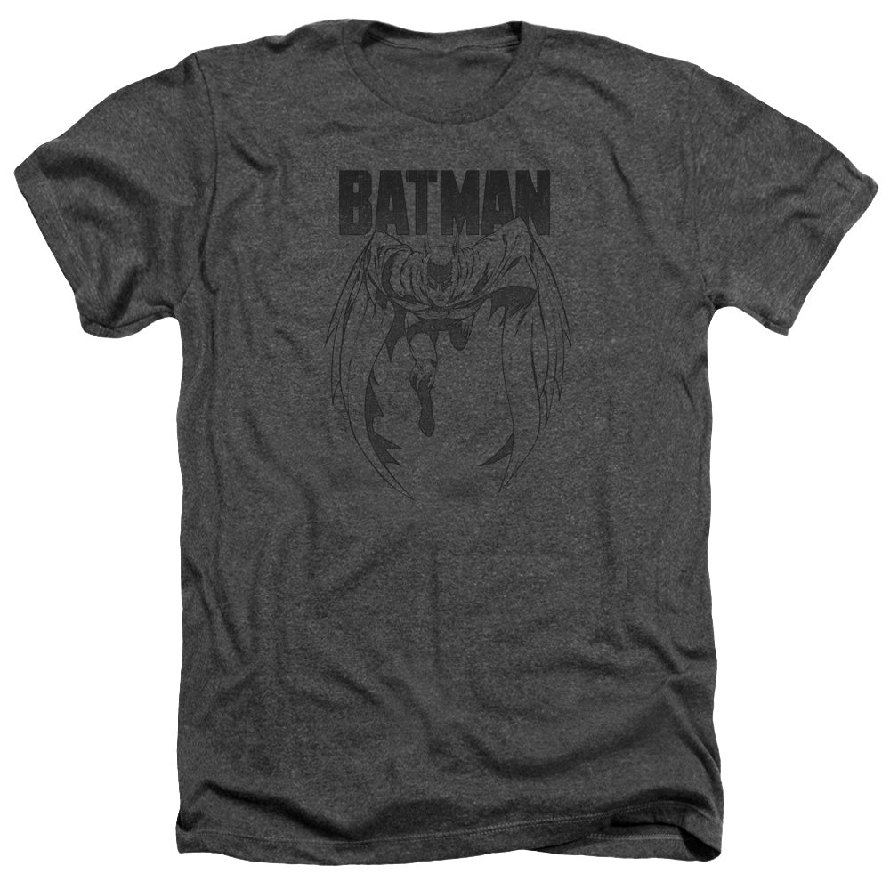 Batman Comics Grey Noise Men's 30/1 Heather 60 40 Poly Short-Sleeve T-Shirt
