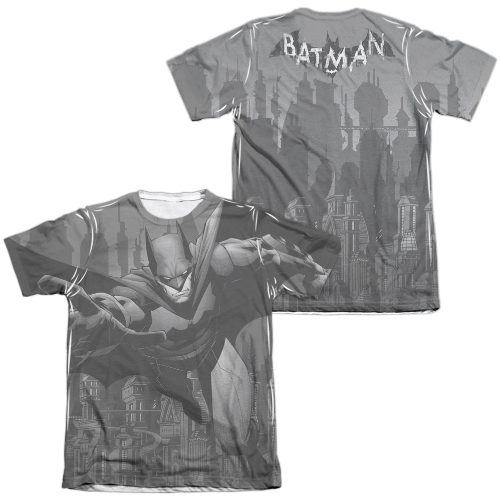 Batman Comics Grey Race (Front/Back Print) Men's Regular Fit Poly Cotton Short-Sleeve T-Shirt
