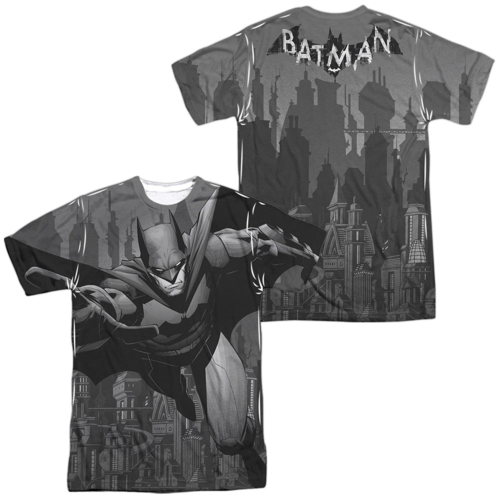 Batman Comics Grey Race (Front/Back Print) Men's Regular Fit Polyester Short-Sleeve T-Shirt