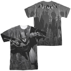 Batman Comics Grey Race (Front/Back Print) Men's Regular Fit Polyester Short-Sleeve T-Shirt