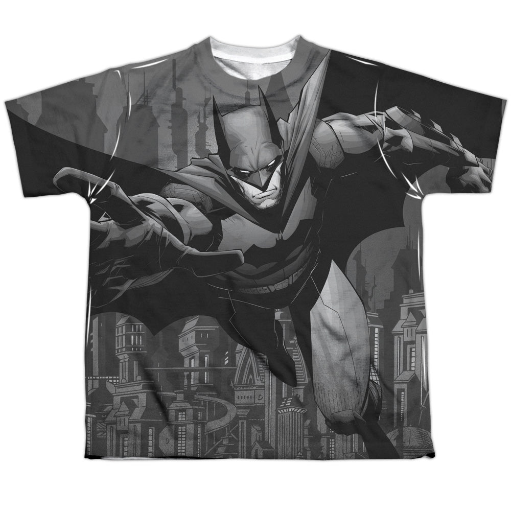 Batman Comics Grey Race Youth Regular Fit Poly Short-Sleeve T-Shirt