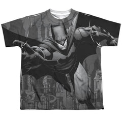 Batman Comics Grey Race Youth Regular Fit Poly Short-Sleeve T-Shirt