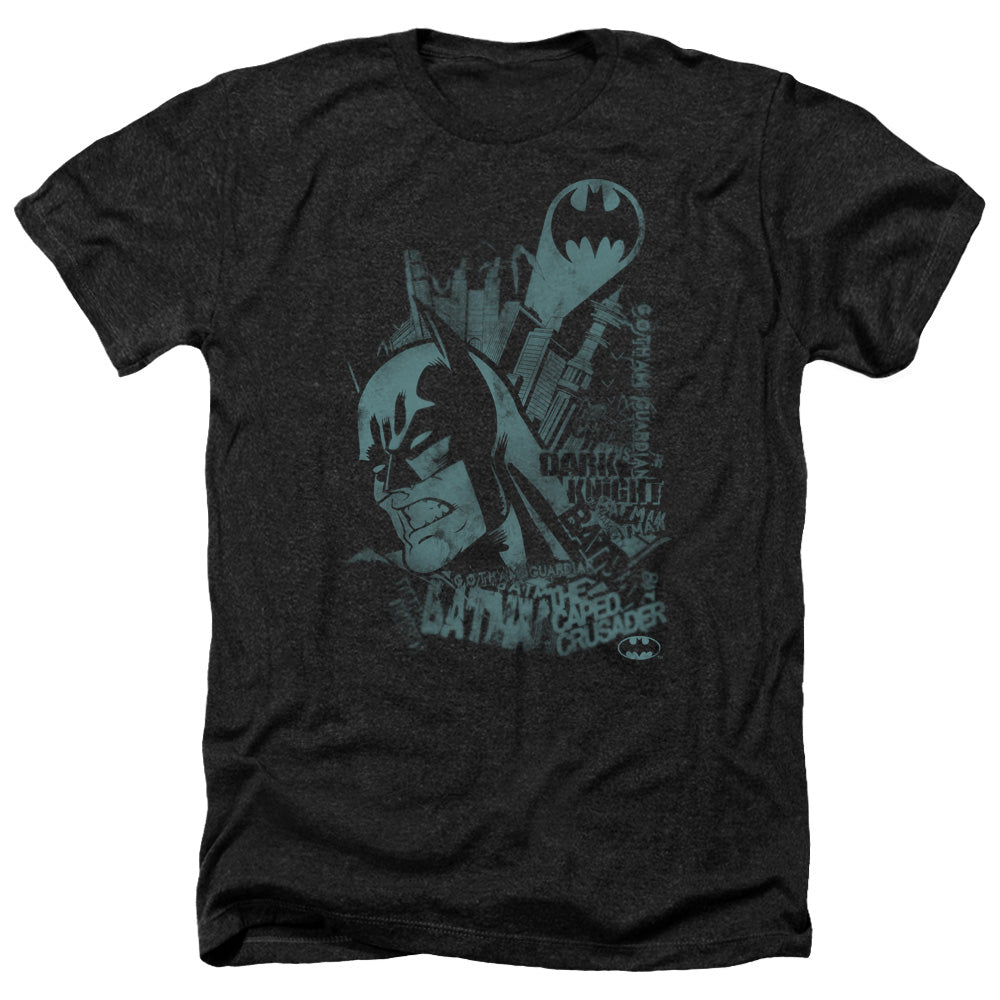 Batman Comics Gritted Teeth Men's 30/1 Heather 60 40 Poly Short-Sleeve T-Shirt