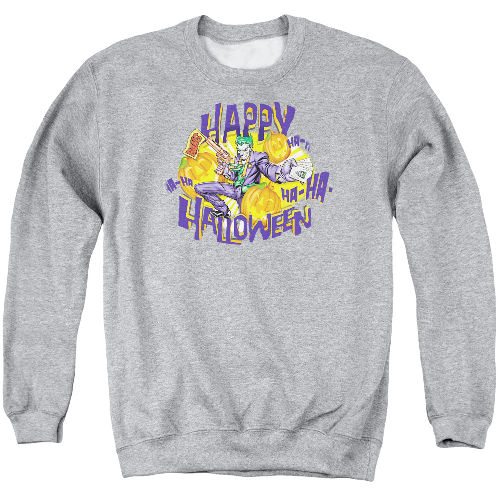 Batman Comics Ha Ha Halloween Men's Crewneck 50 50 Poly Long-Sleeve T-Shirt