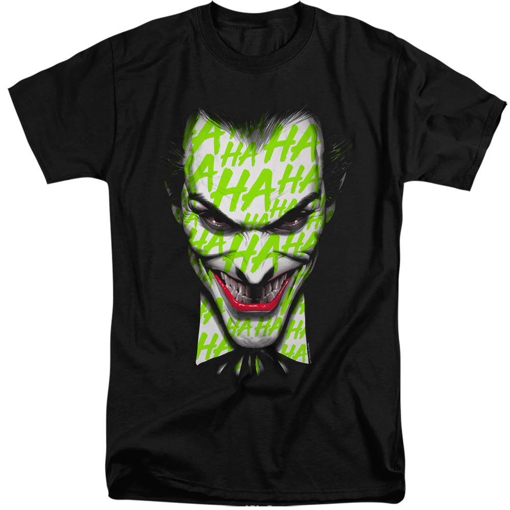 Batman Comics Ha Ha Smile Men's 18/1 Tall Cotton Short-Sleeve T-Shirt