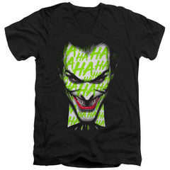 Batman Comics Ha Ha Smile Men's 30/1 Cotton Slim V-Neck T-Shirt