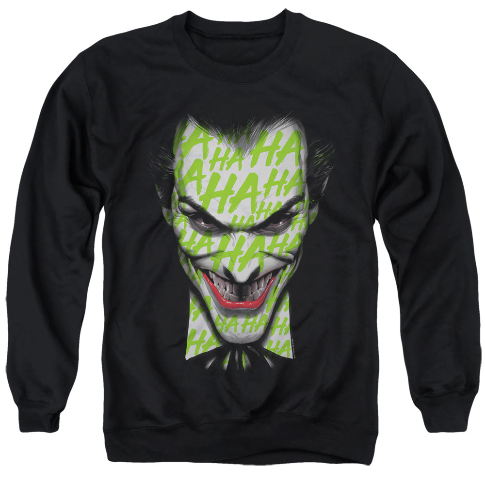 Batman Comics Ha Ha Smile Men's Crewneck 50 50 Poly Long-Sleeve T-Shirt