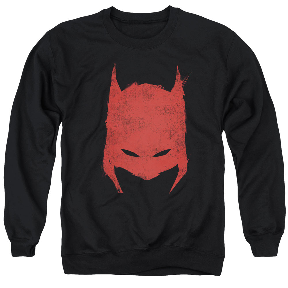 Batman Comics Hacked & Scratched Men's Crewneck 50 50 Poly Long-Sleeve T-Shirt
