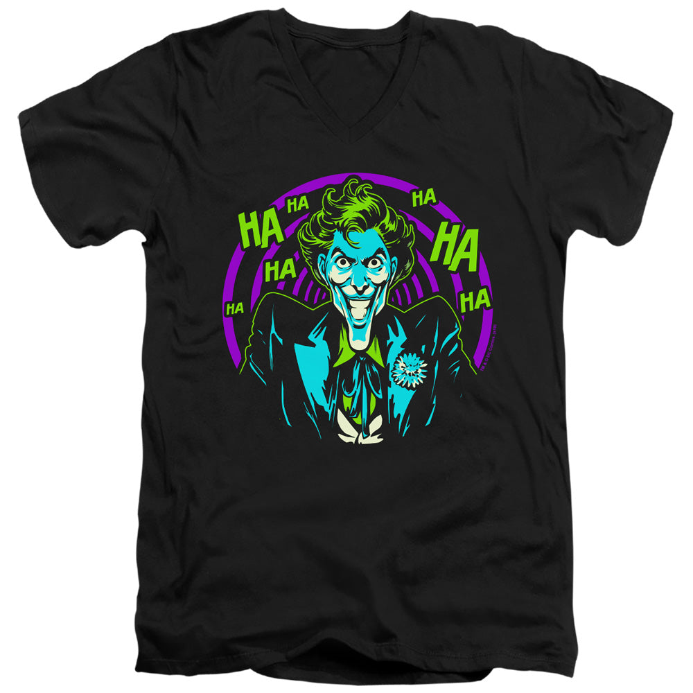 Batman Comics Hahaha Men's 30/1 Cotton Slim V-Neck T-Shirt