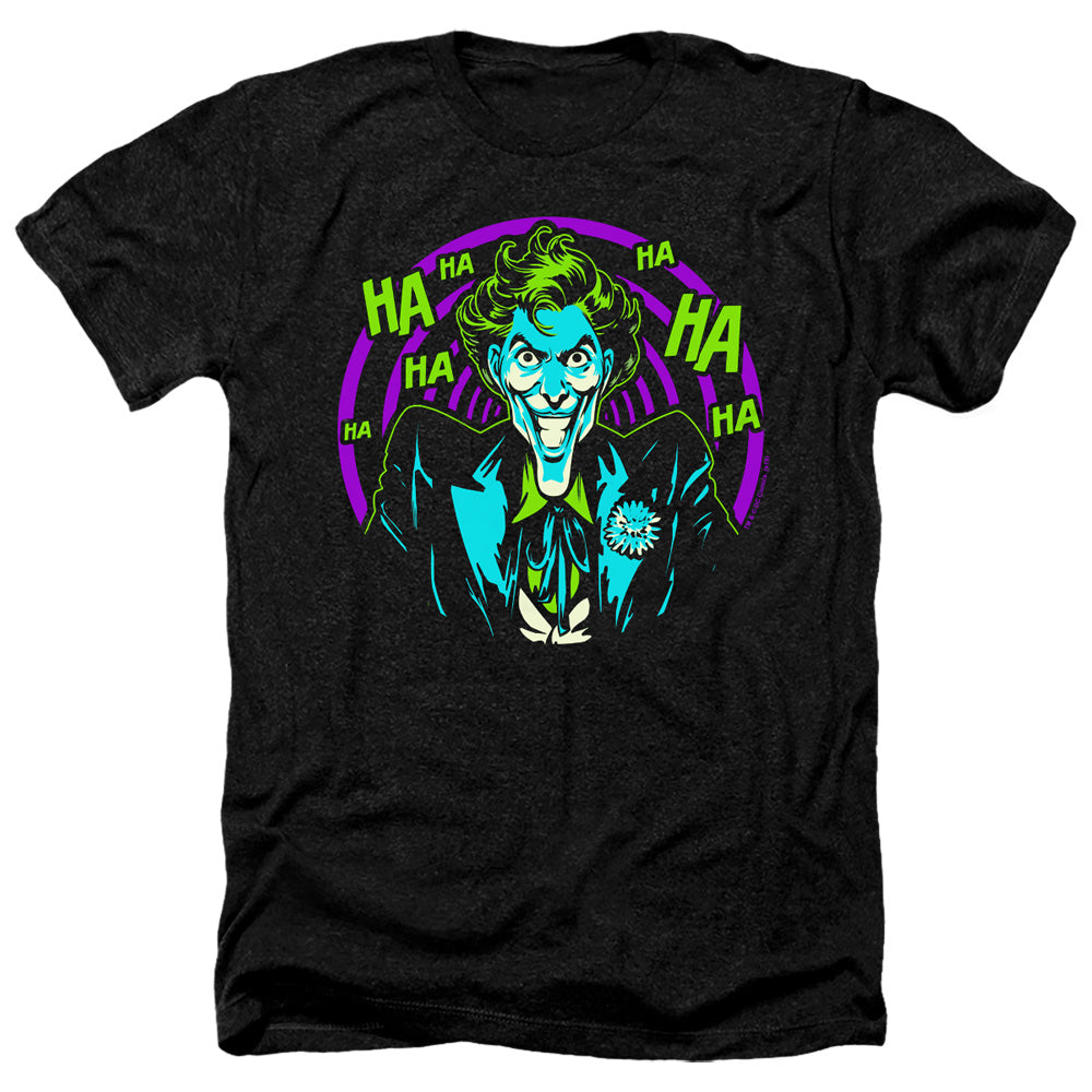 Batman Comics Hahaha Men's 30/1 Heather 60 40 Poly Short-Sleeve T-Shirt