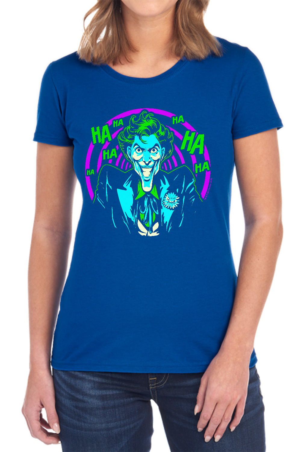 Batman Comics Hahaha Women's 18/1 Cotton Short-Sleeve T-Shirt