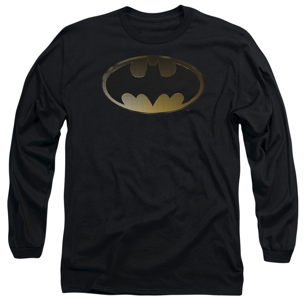 Batman Comics Halftone Bat Men's 18/1 Cotton Long-Sleeve T-Shirt