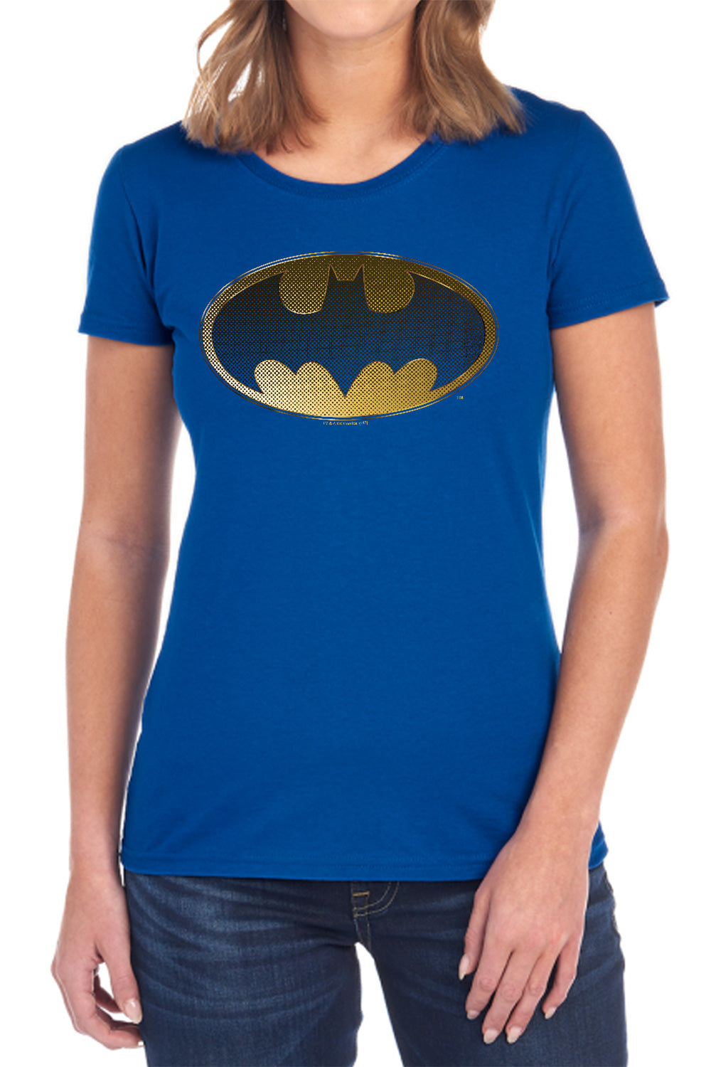 Batman Comics Halftone Bat Women's 18/1 Cotton Short-Sleeve T-Shirt