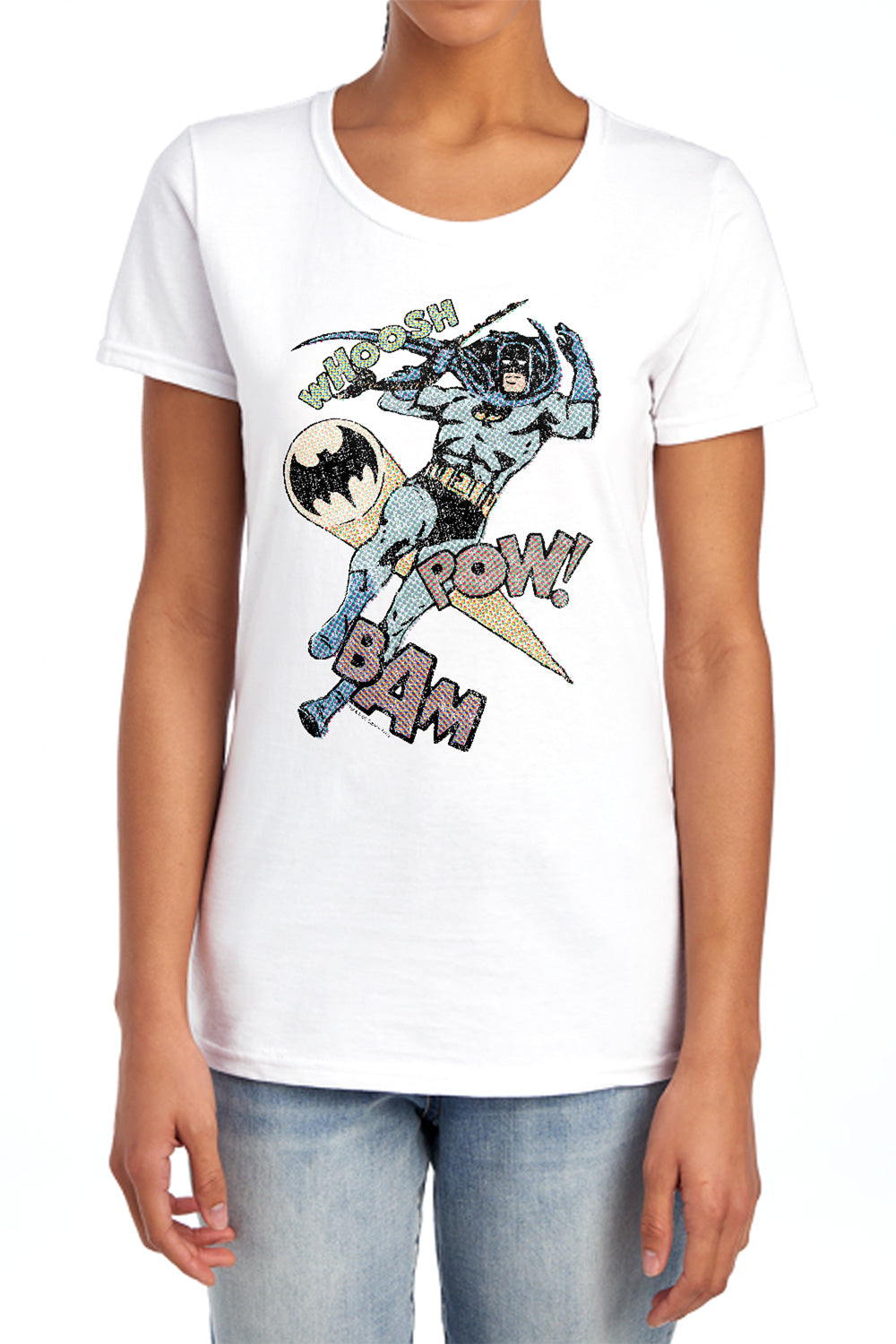 Batman Comics Halftone Swing Women's 18/1 Cotton Short-Sleeve T-Shirt