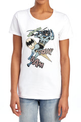 Batman Comics Halftone Swing Women's 18/1 Cotton Short-Sleeve T-Shirt