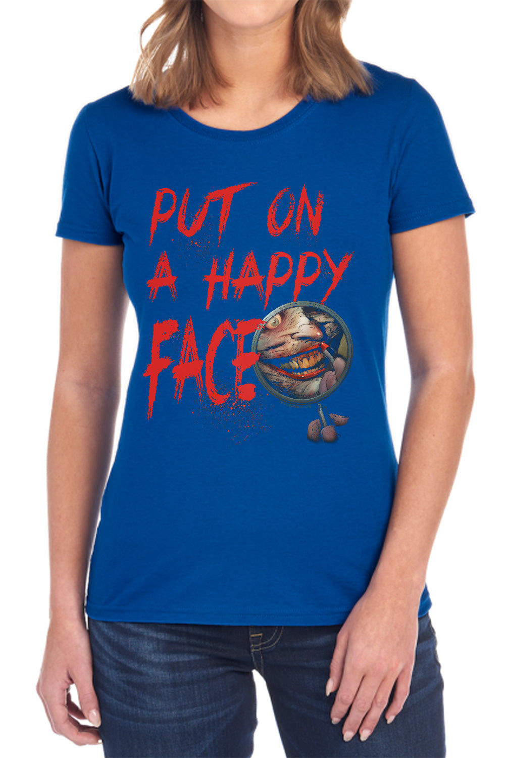 Batman Comics Happy Face Women's 18/1 Cotton Short-Sleeve T-Shirt