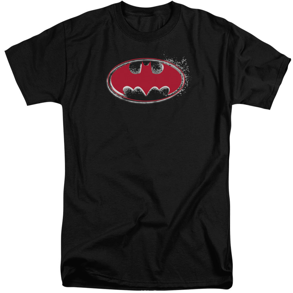 Batman Comics Hardcore Noir Bat Logo Men's 18/1 Tall Cotton Short-Sleeve T-Shirt