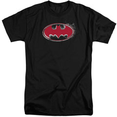 Batman Comics Hardcore Noir Bat Logo Men's 18/1 Tall Cotton Short-Sleeve T-Shirt