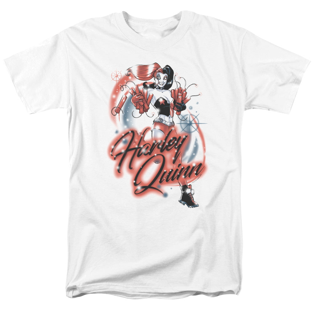 Batman Comics Harley Airbrush Men's 18/1 Cotton Short-Sleeve T-Shirt